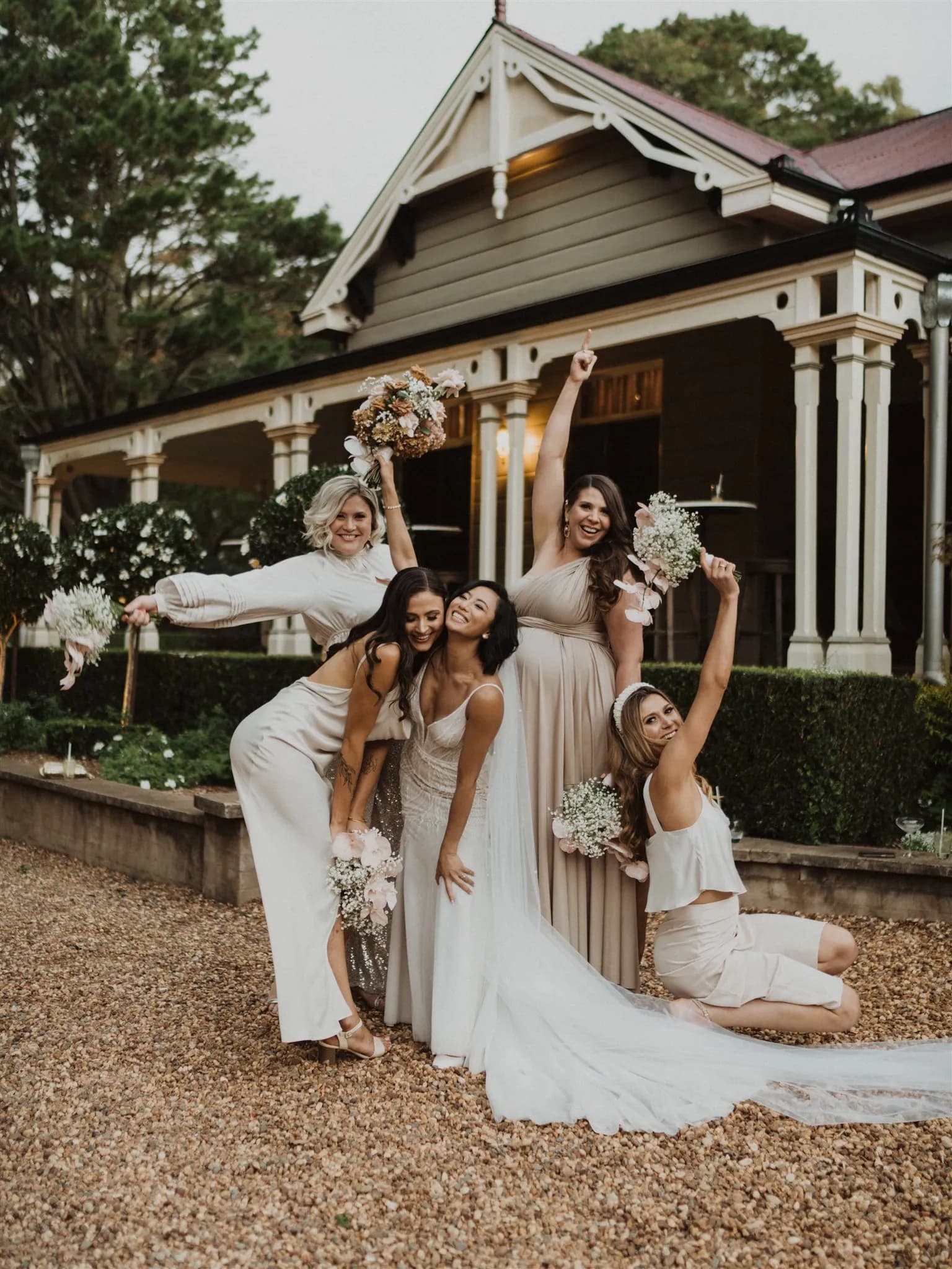 Bride and bridesmaids