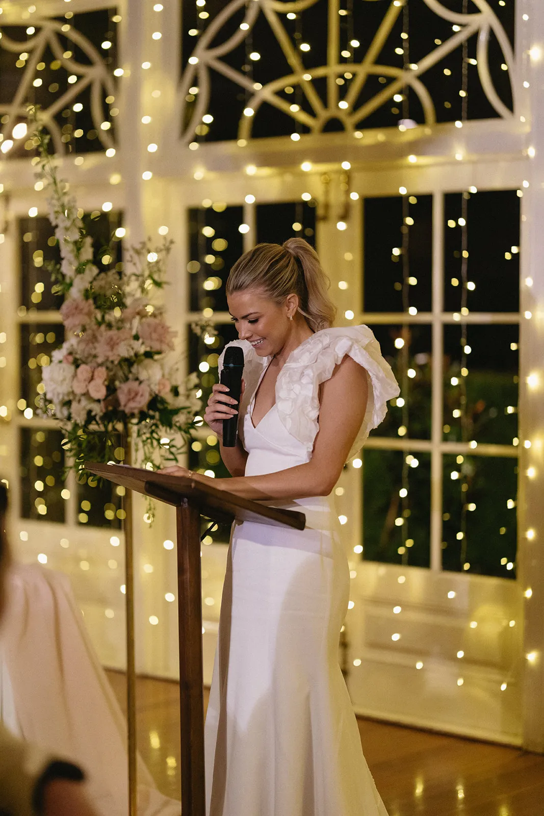 Bride giving speech