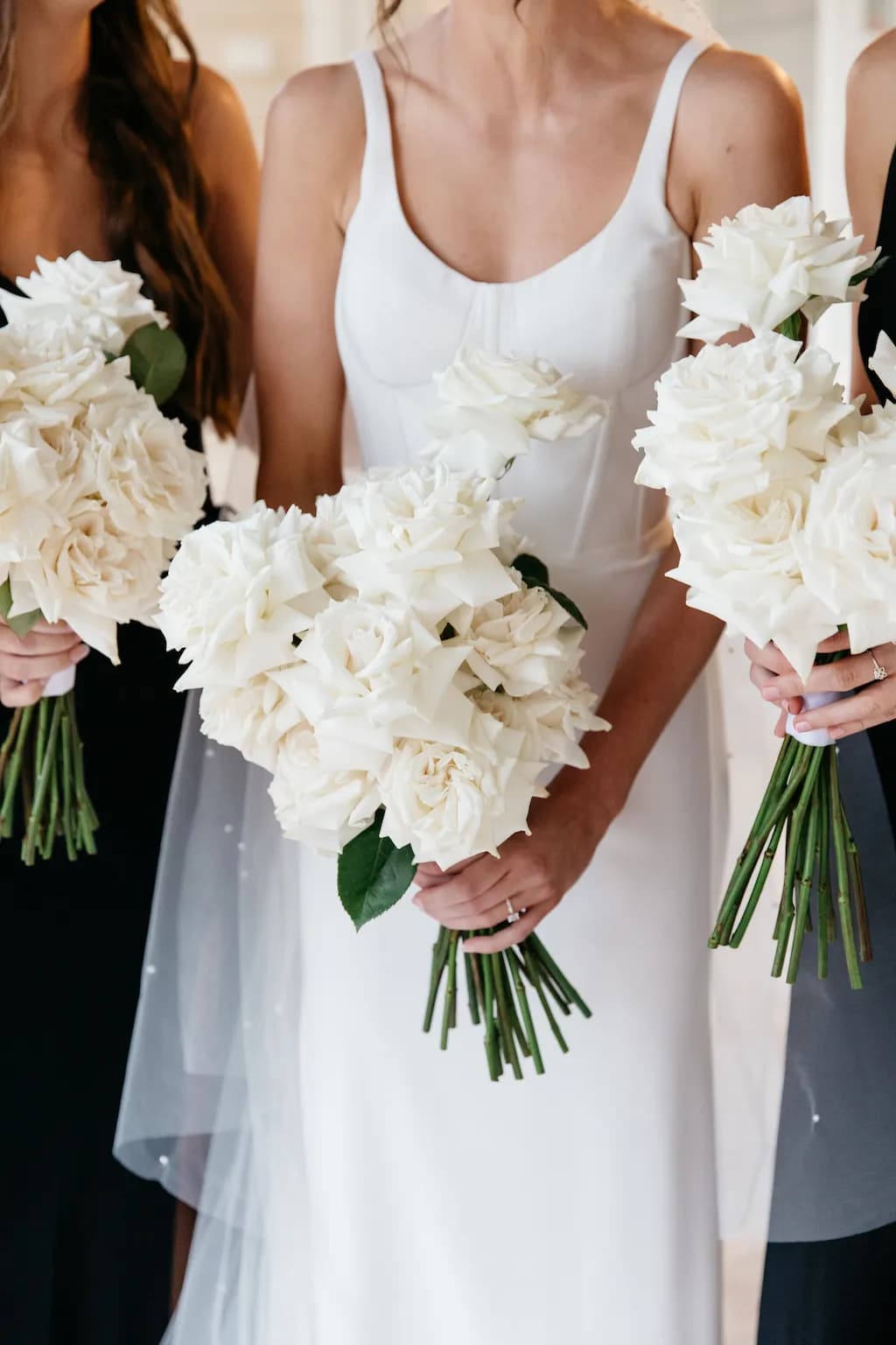 Bride holding bouquet