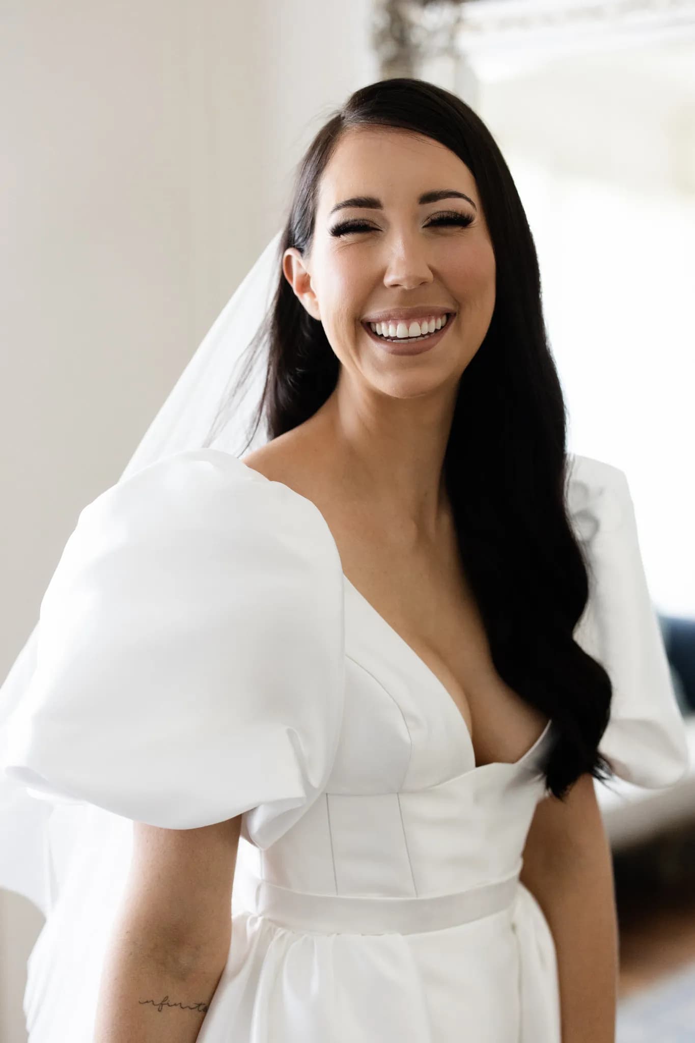 Bride smiling