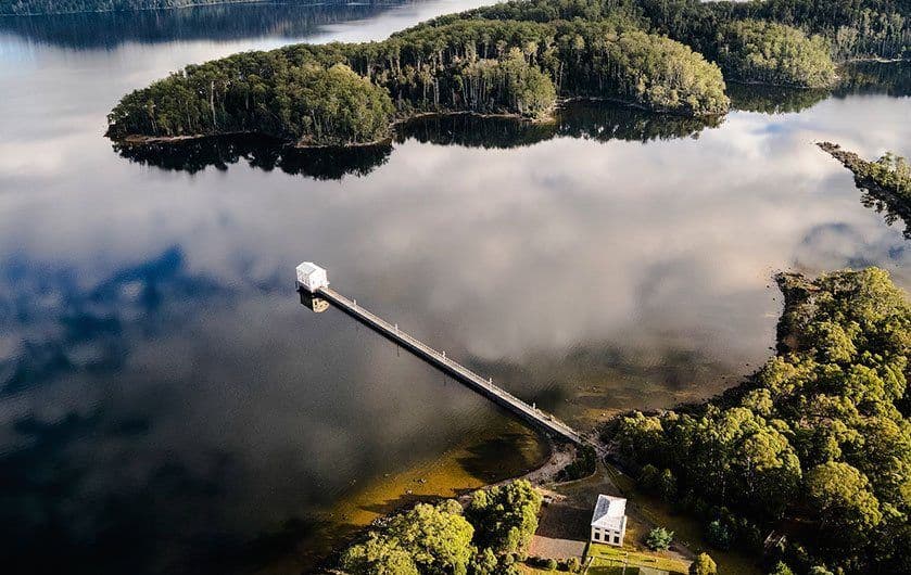A Solitary White House at The Middle of The Lake Conne