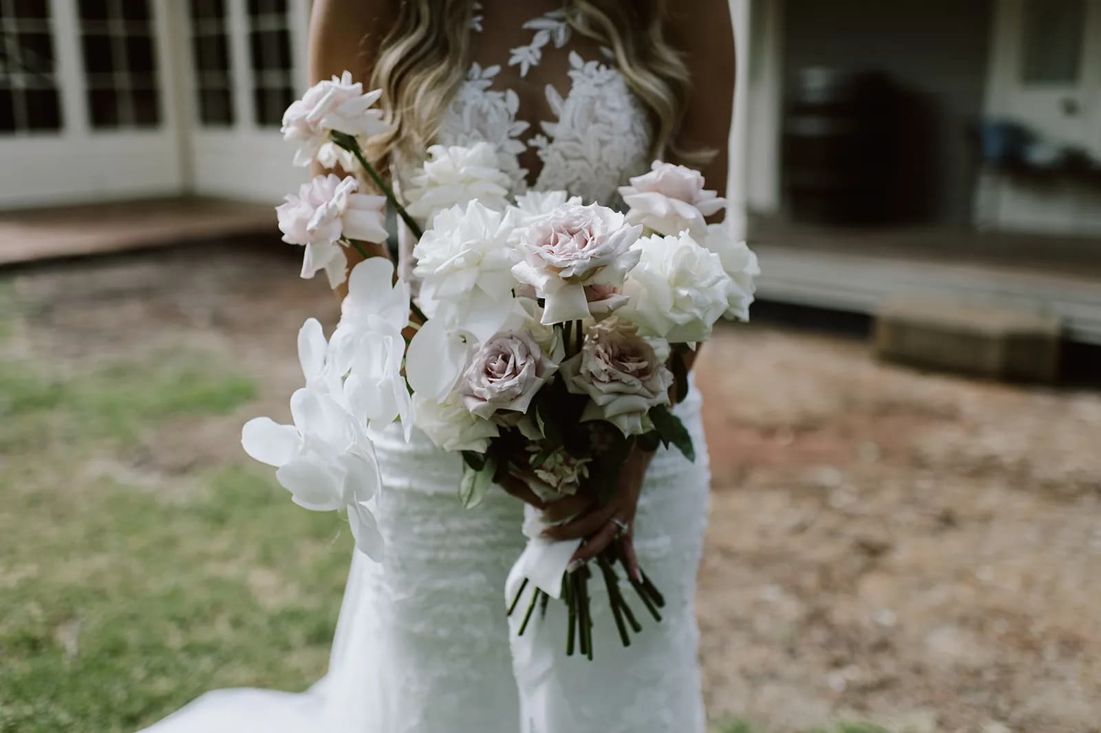 Bride holding bouquet