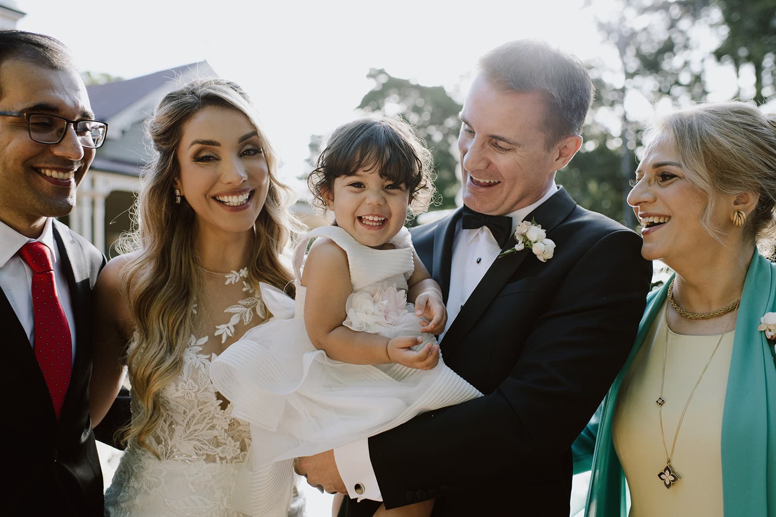 Family at a wedding