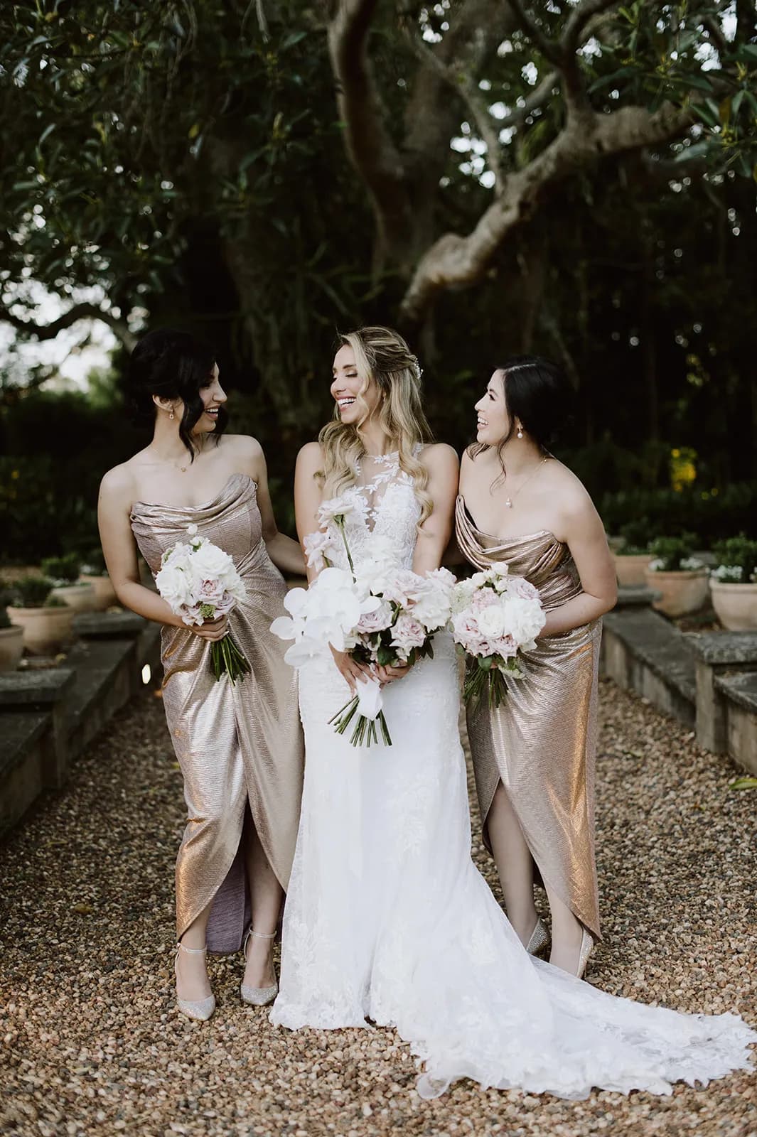 Bride and bridesmaids
