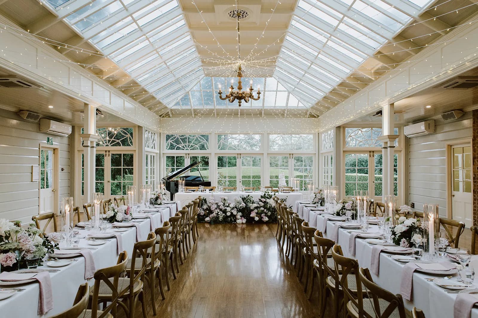 Wedding reception with fairylights