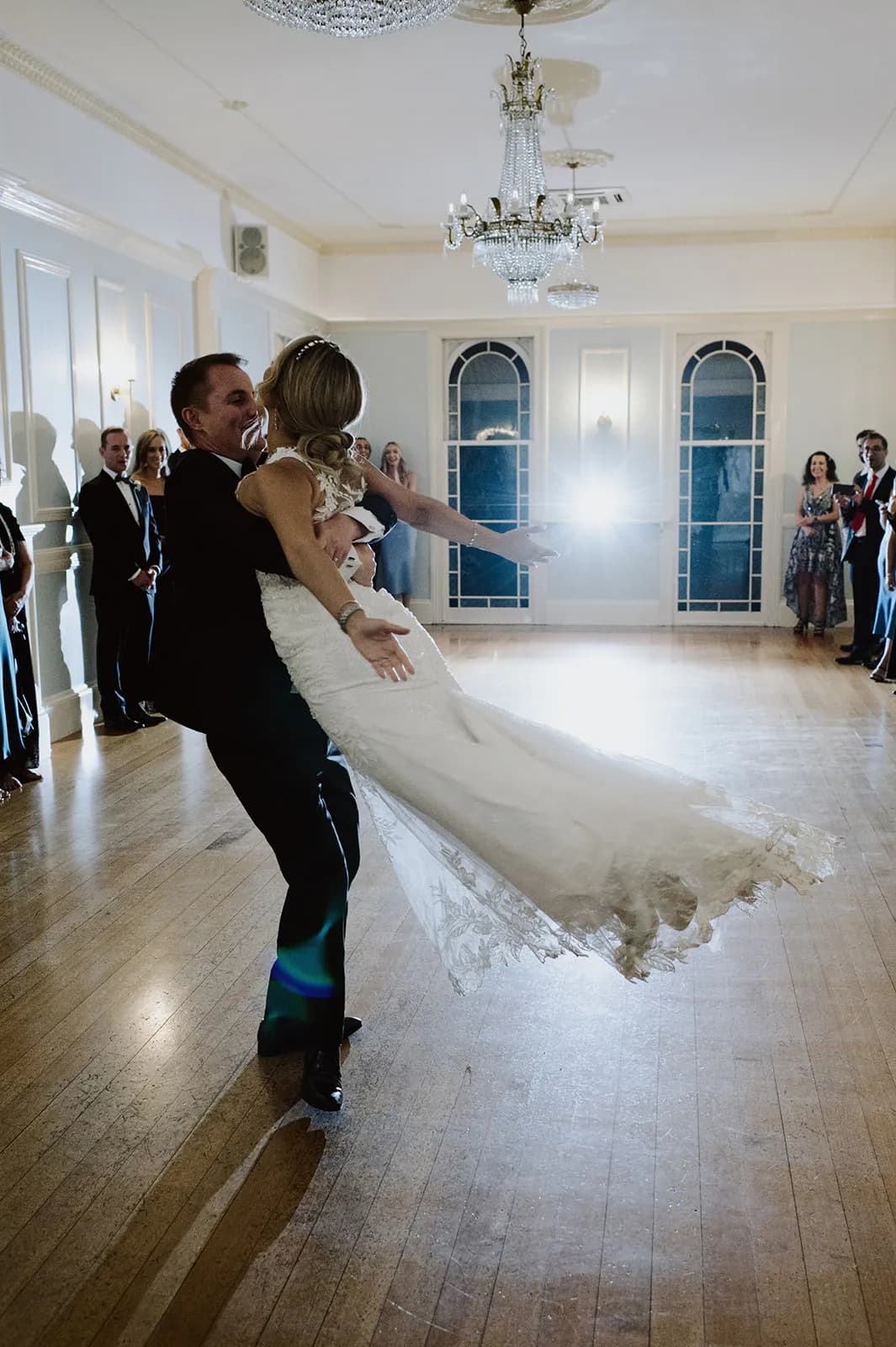 Bide and groom dancing