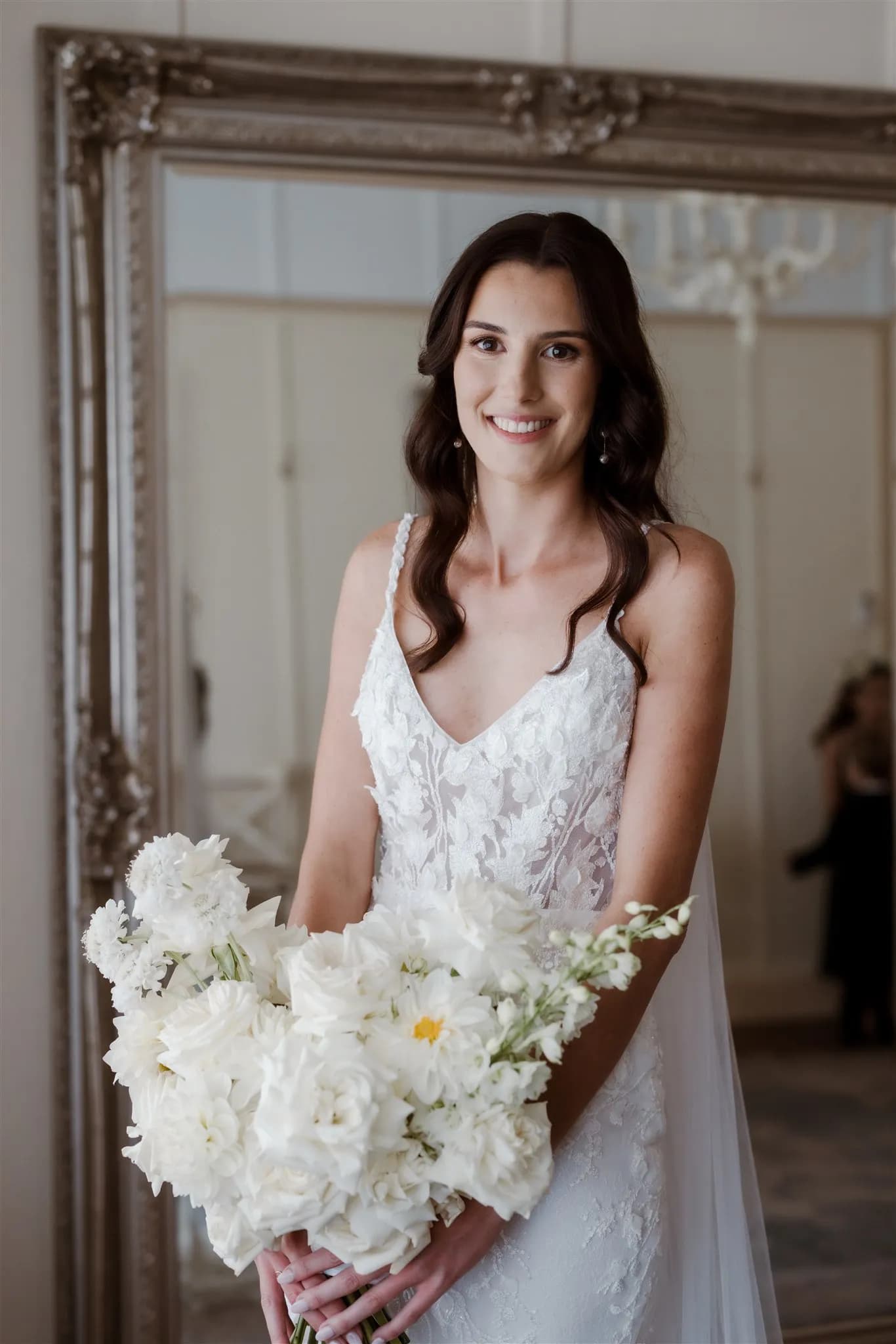 Bride holding bouquet
