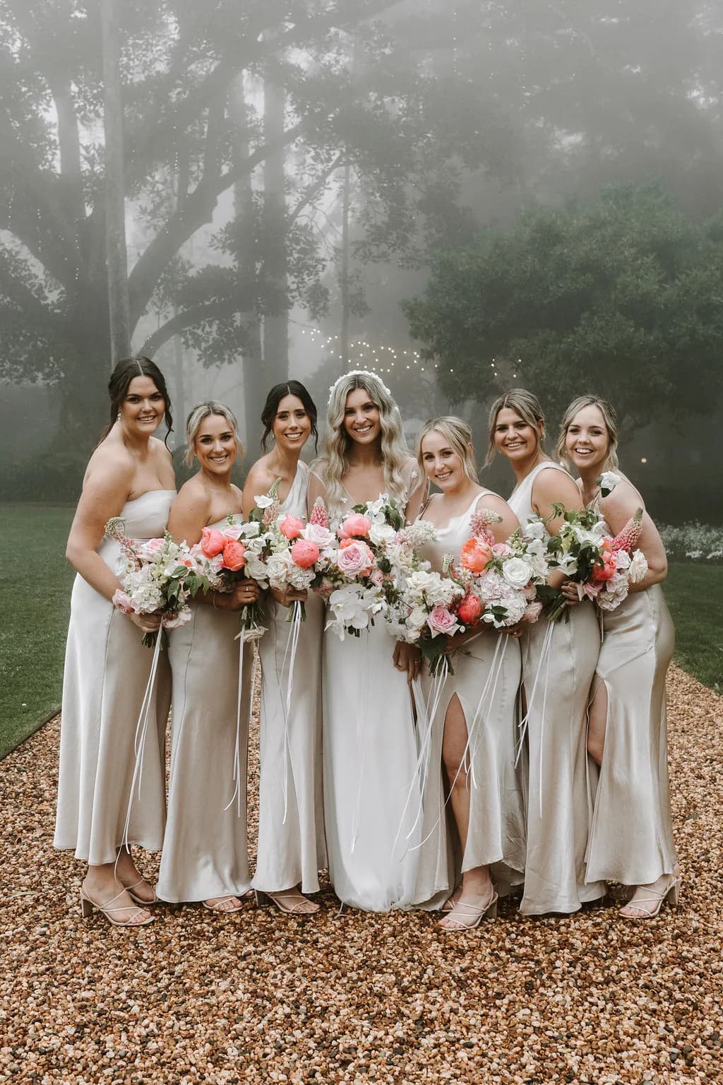 Bride and bridesmaids