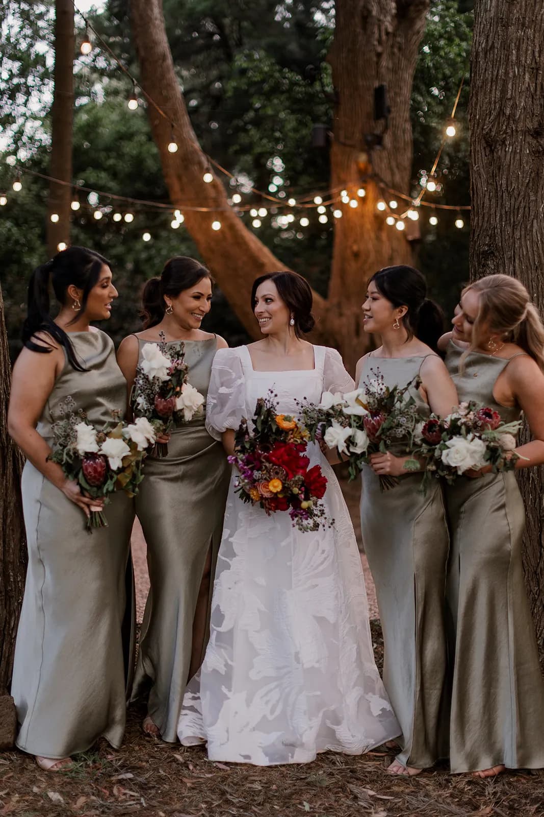 Bride and bridesmaids