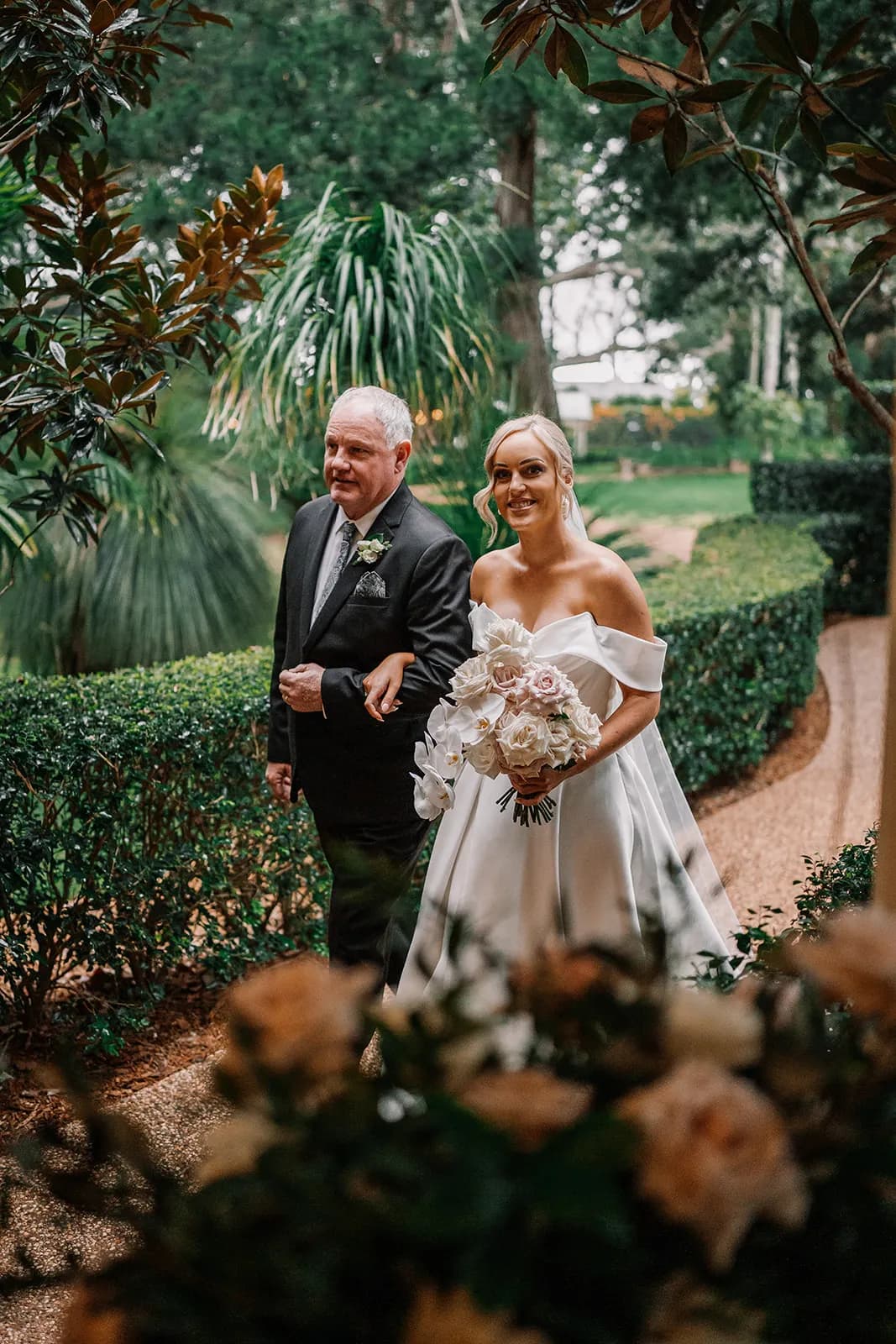 Father walking bride down the aisle
