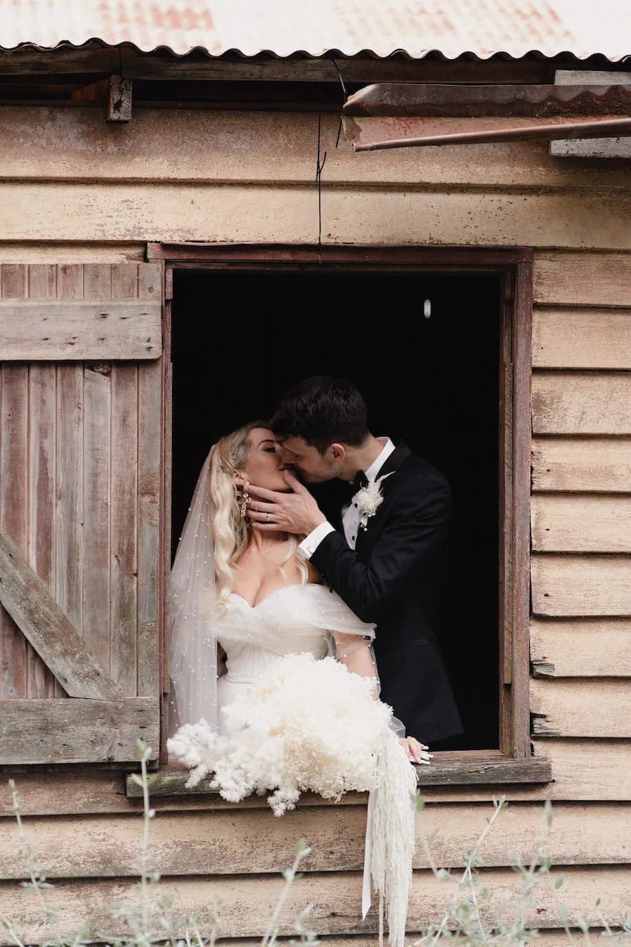 Bride and Groom kissing