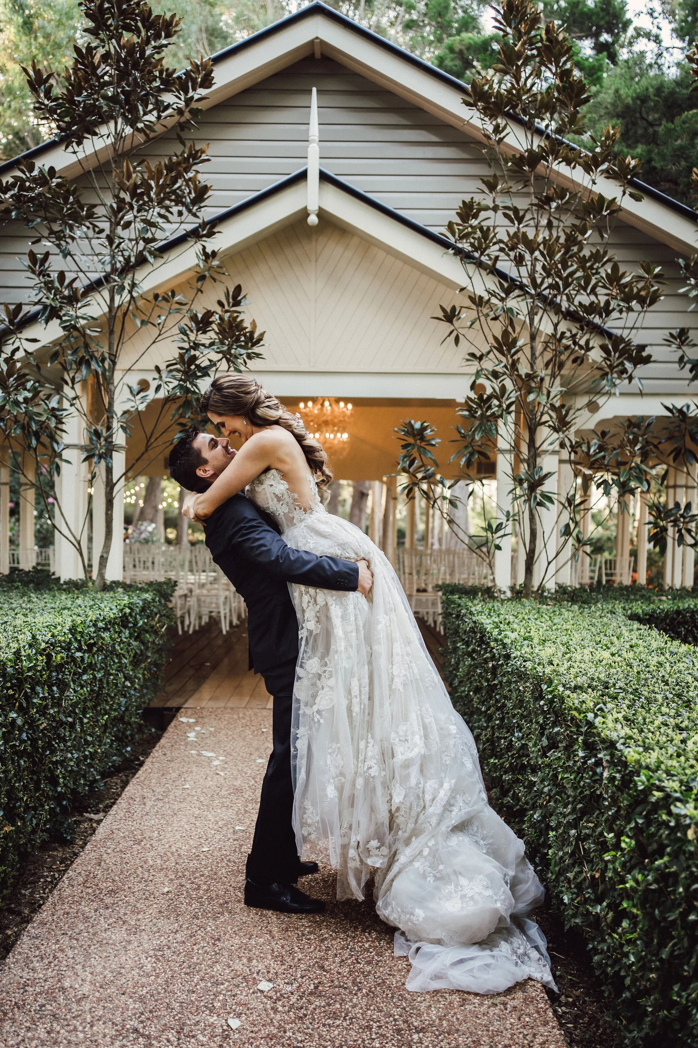 Bride and Groom kissing