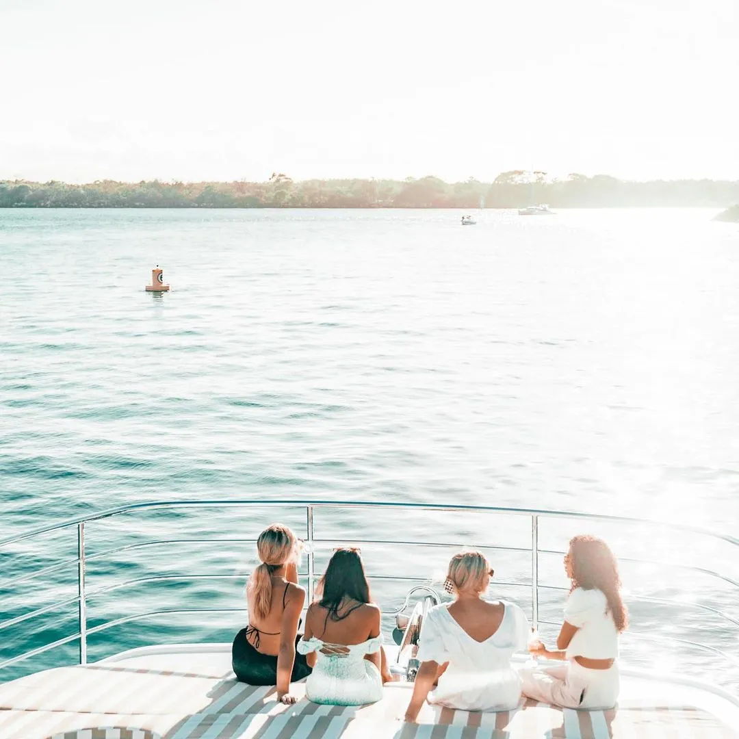 Woman sitting on a yacht