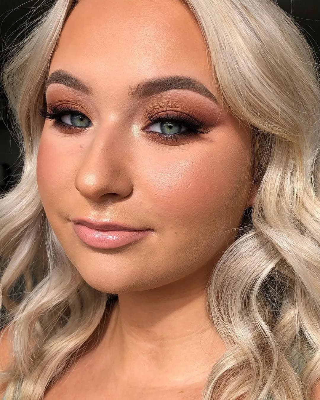Bride with makeup on