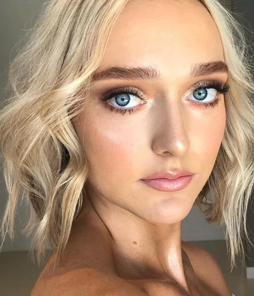 Bride with makeup on