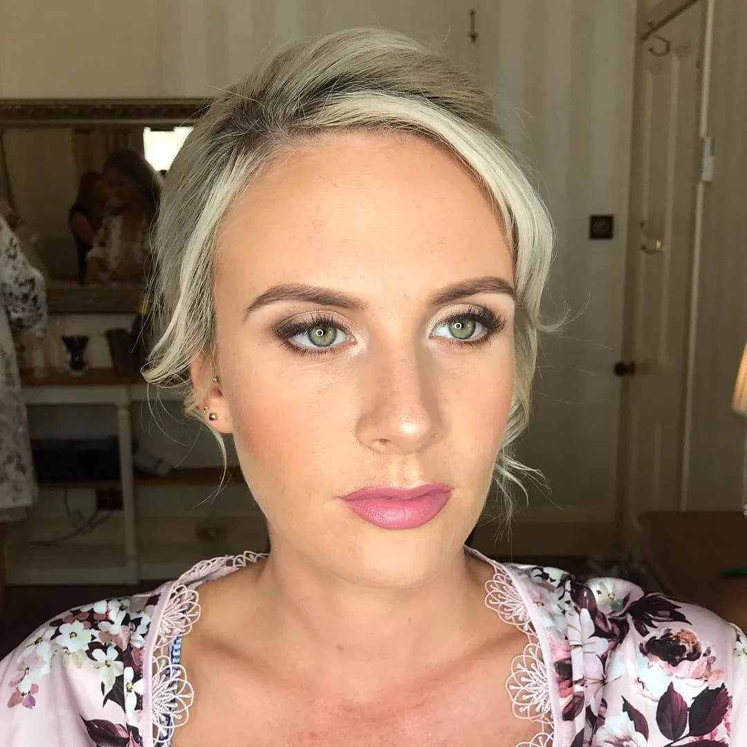 Bride with make up on