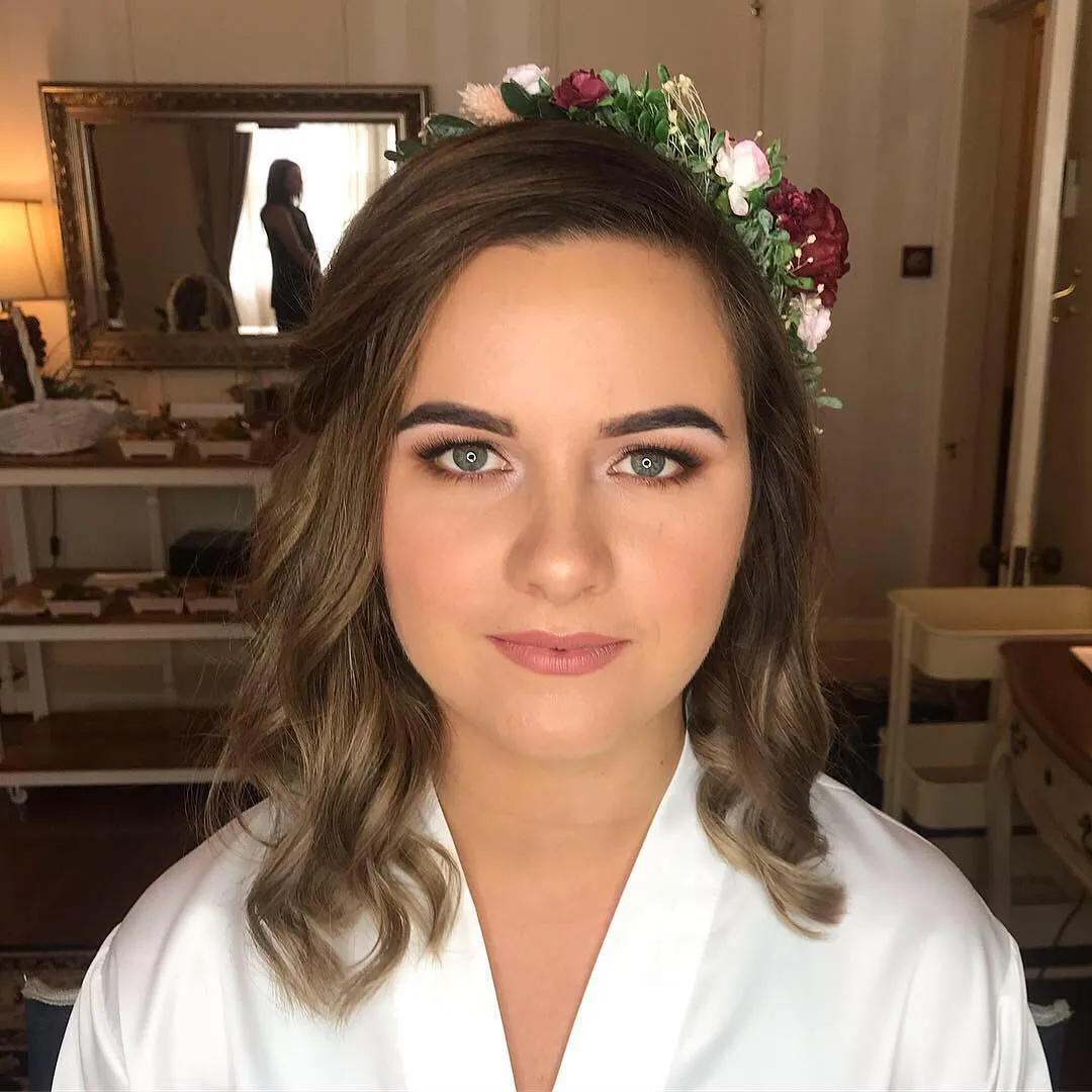 Bride with makeup on