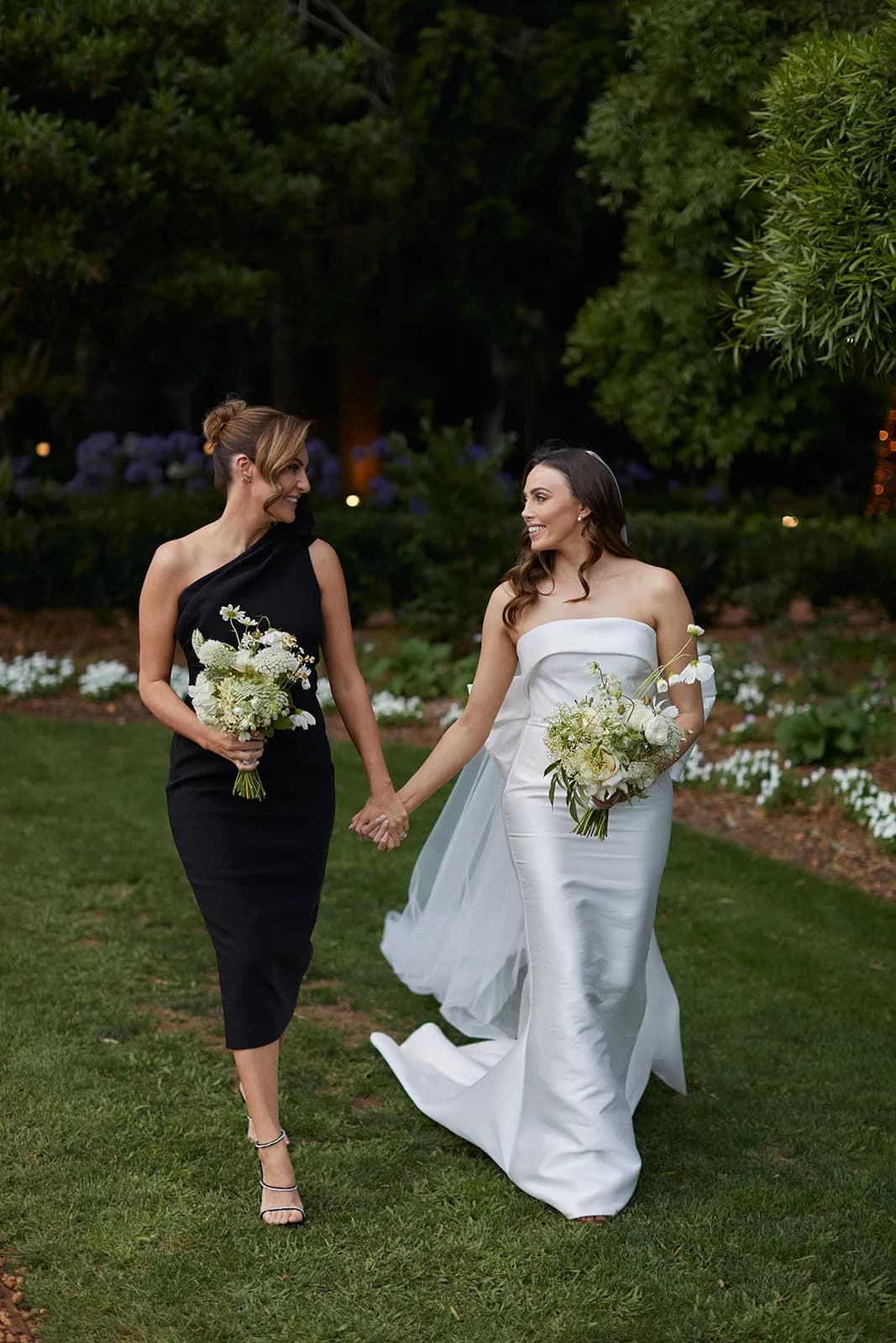 Bride and bridesmaid