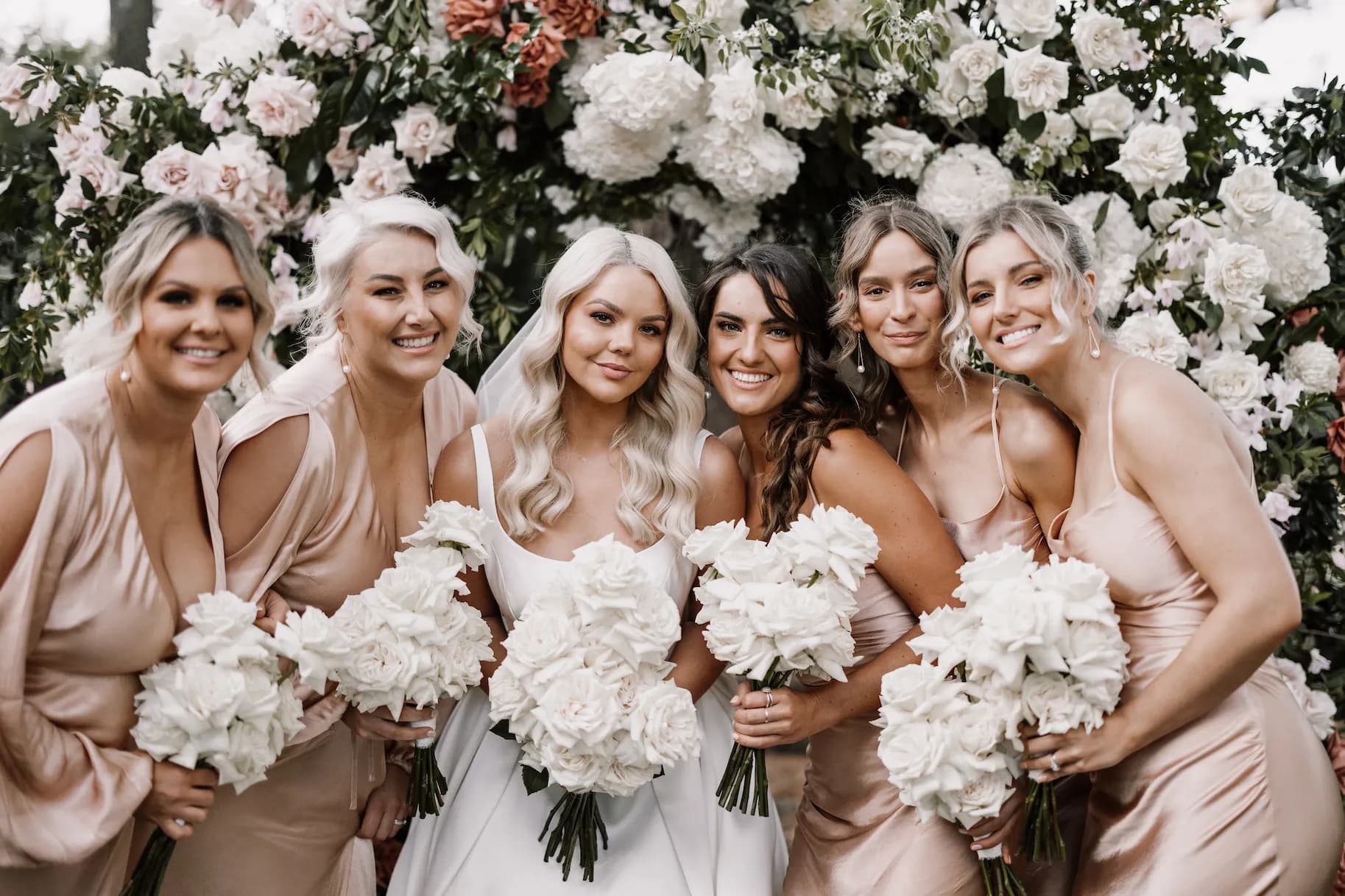 Bride and bridesmaids