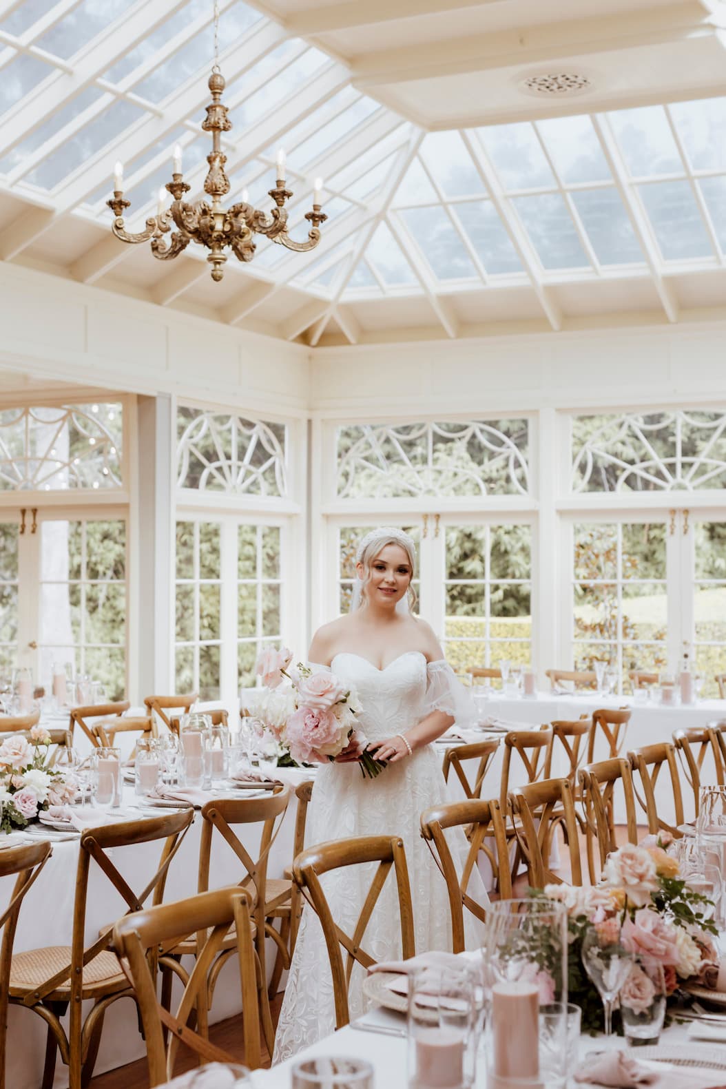 Bride in conservatory